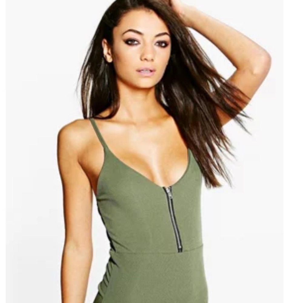 Boohoo Zip Front Bodysuit